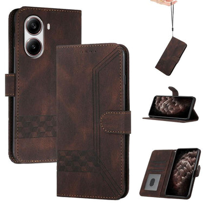 Cubic Skin Feel Flip Leather Phone Case, For Redmi Note 14 4G 164.84mm, For Redmi Turbo 4 / Xiaomi Poco X7 Pro, For Redmi Note 14 Pro 4G, For Redmi Note 14 4G 163.25mm