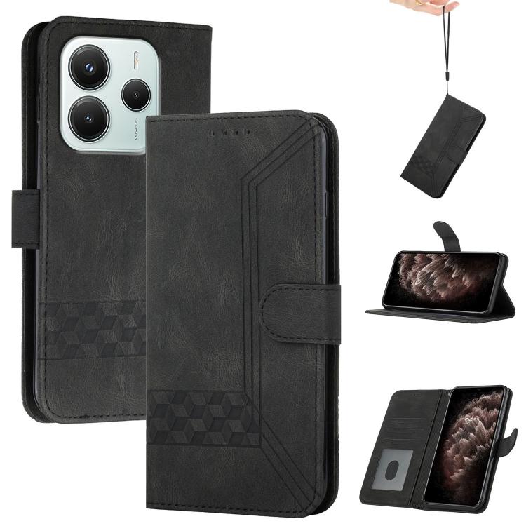 Cubic Skin Feel Flip Leather Phone Case, For Redmi Note 14 4G 164.84mm, For Redmi Turbo 4 / Xiaomi Poco X7 Pro, For Redmi Note 14 Pro 4G, For Redmi Note 14 4G 163.25mm