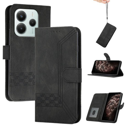 Cubic Skin Feel Flip Leather Phone Case, For Redmi Note 14 4G 164.84mm, For Redmi Turbo 4 / Xiaomi Poco X7 Pro, For Redmi Note 14 Pro 4G, For Redmi Note 14 4G 163.25mm