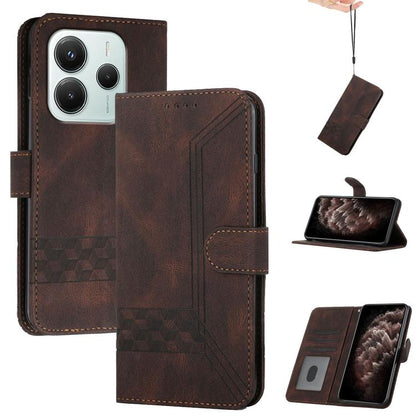 Cubic Skin Feel Flip Leather Phone Case, For Redmi Note 14 4G 164.84mm, For Redmi Turbo 4 / Poco X7 Pro, For Redmi Note 14 Pro 4G, For Redmi Note 14 4G 163.25mm