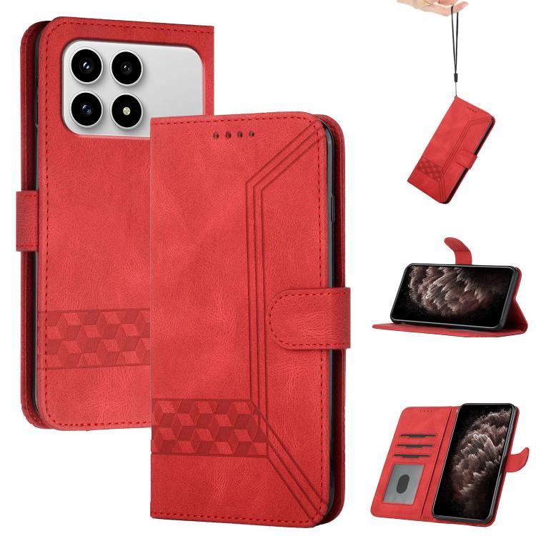 Cubic Skin Feel Flip Leather Phone Case, For Redmi K90 / Poco F8 Pro 5G, For Redmi 15 5G Global / 15 4G SEA 169.5mm, For Redmi 15 5G / 4G EU 171mm, For Redmi Turbo 4 Pro / Poco F7