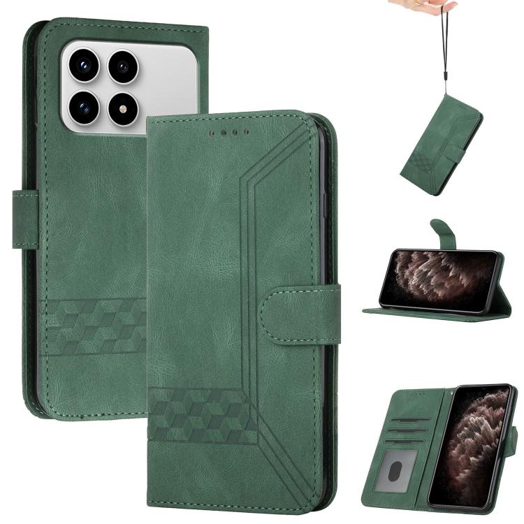 Cubic Skin Feel Flip Leather Phone Case, For Redmi K90 / Poco F8 Pro 5G, For Redmi 15 5G Global / 15 4G SEA 169.5mm, For Redmi 15 5G / 4G EU 171mm, For Redmi Turbo 4 Pro / Poco F7