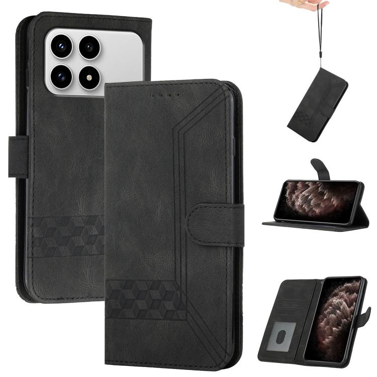 Cubic Skin Feel Flip Leather Phone Case, For Redmi K90 / Poco F8 Pro 5G, For Redmi 15 5G Global / 15 4G SEA 169.5mm, For Redmi 15 5G / 4G EU 171mm, For Redmi Turbo 4 Pro / Poco F7