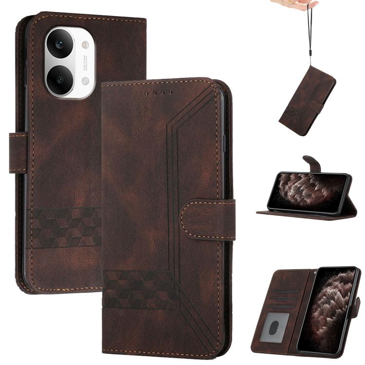 Cubic Skin Feel Flip Leather Phone Case, For Redmi Turbo 5 Max / Poco X8 Pro Max, For Redmi Turbo 5 5G / Poco X8 Pro 5G, For Redmi Note 15 4G / 5G 164mm / Poco M8 5G, For Redmi K90 Pro Max / Poco F8 Ultra