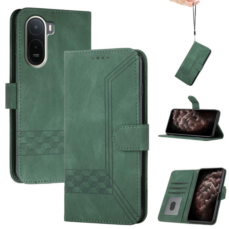 Cubic Skin Feel Flip Leather Phone Case, For Redmi K100 Pro Max 5G / Poco F9 Ultra 5G, For Redmi K100 Pro 5G / Poco F9 Pro 5G, For Redmi 17 4G / 5G Global 170mm, For Redmi A7 Pro 171mm / Poco C85x 5G
