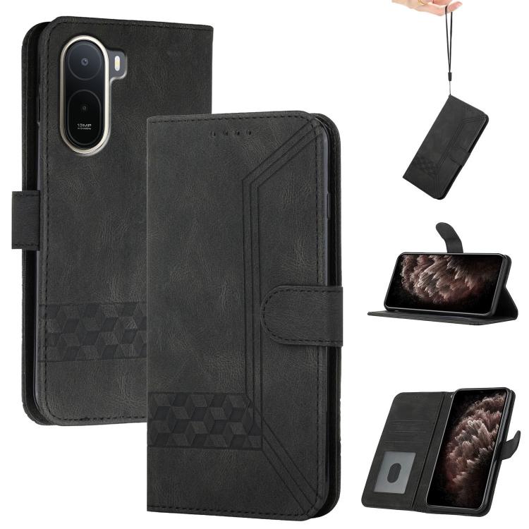Cubic Skin Feel Flip Leather Phone Case, For Redmi K100 Pro Max 5G / Poco F9 Ultra 5G, For Redmi K100 Pro 5G / Poco F9 Pro 5G, For Redmi 17 4G / 5G Global 170mm, For Redmi A7 Pro 171mm / Poco C85x 5G