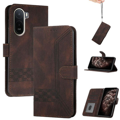 Cubic Skin Feel Flip Leather Phone Case, For Redmi K100 Pro Max 5G / Poco F9 Ultra 5G, For Redmi K100 Pro 5G / Poco F9 Pro 5G, For Redmi 17 4G / 5G Global 170mm, For Redmi A7 Pro 171mm / Poco C85x 5G