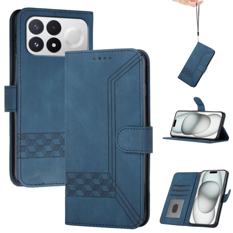 Cubic Skin Feel Flip Leather Phone Case, For Redmi K100 Pro Max 5G / Poco F9 Ultra 5G, For Redmi K100 Pro 5G / Poco F9 Pro 5G, For Redmi 17 4G / 5G Global 170mm, For Redmi A7 Pro 171mm / Poco C85x 5G