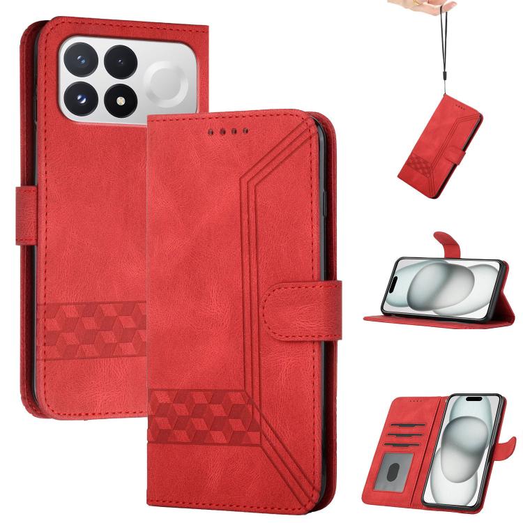 Cubic Skin Feel Flip Leather Phone Case, For Redmi K100 Pro Max 5G / Poco F9 Ultra 5G, For Redmi K100 Pro 5G / Poco F9 Pro 5G, For Redmi 17 4G / 5G Global 170mm, For Redmi A7 Pro 171mm / Poco C85x 5G