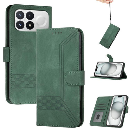 Cubic Skin Feel Flip Leather Phone Case, For Redmi K100 Pro Max 5G / Poco F9 Ultra 5G, For Redmi K100 Pro 5G / Poco F9 Pro 5G, For Redmi 17 4G / 5G Global 170mm, For Redmi A7 Pro 171mm / Poco C85x 5G