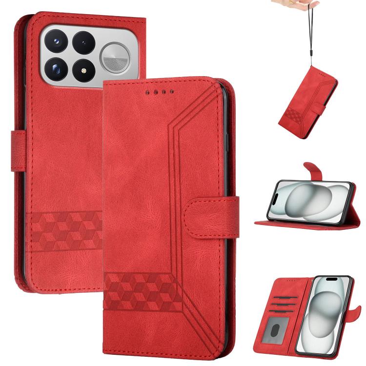 Cubic Skin Feel Flip Leather Phone Case, For Redmi K100 Pro Max 5G / Poco F9 Ultra 5G, For Redmi K100 Pro 5G / Poco F9 Pro 5G, For Redmi 17 4G / 5G Global 170mm, For Redmi A7 Pro 171mm / Poco C85x 5G