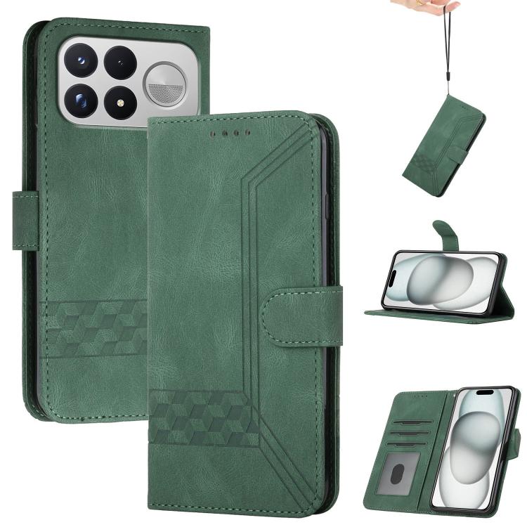 Cubic Skin Feel Flip Leather Phone Case, For Redmi K100 Pro Max 5G / Poco F9 Ultra 5G, For Redmi K100 Pro 5G / Poco F9 Pro 5G, For Redmi 17 4G / 5G Global 170mm, For Redmi A7 Pro 171mm / Poco C85x 5G