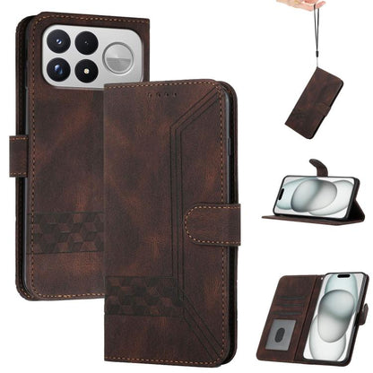 Cubic Skin Feel Flip Leather Phone Case, For Redmi K100 Pro Max 5G / Poco F9 Ultra 5G, For Redmi K100 Pro 5G / Poco F9 Pro 5G, For Redmi 17 4G / 5G Global 170mm, For Redmi A7 Pro 171mm / Poco C85x 5G