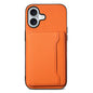 Calf Texture Card Bag Design Full Coverage Phone Case, For iPhone 16 Plus, For iPhone 16