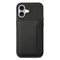 Calf Texture Card Bag Design Full Coverage Phone Case, For iPhone 16 Plus, For iPhone 16