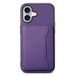 Calf Texture Card Bag Design Full Coverage Phone Case, For iPhone 16 Plus, For iPhone 16