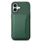 Calf Texture Card Bag Design Full Coverage Phone Case, For iPhone 16 Plus, For iPhone 16