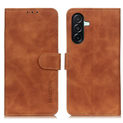 KHAZNEH Retro Texture Horizontal Flip Leather Phone Case, For Galaxy S27+ 5G, For Galaxy S26 FE 5G, For Samsung Galaxy S26+ 5G, For Samsung Galaxy S26 Edge 5G, For Samsung Galaxy S26 Ultra 5G, For Samsung Galaxy S26 5G