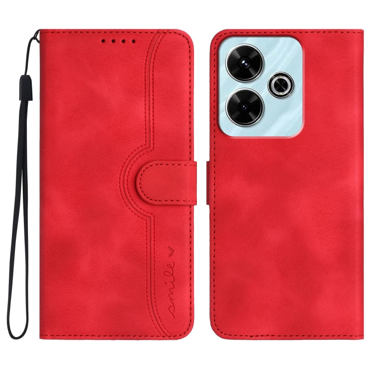 Heart Pattern Skin Feel Leather Phone Case, For Redmi Note 14 5G, For Redmi Note 14 Pro+ 5G, For Redmi Note 14 Pro 5G, For Xiaomi Redmi 13 4G