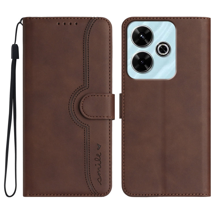 Heart Pattern Skin Feel Leather Phone Case, For Redmi Note 14 5G, For Redmi Note 14 Pro+ 5G, For Redmi Note 14 Pro 5G, For Xiaomi Redmi 13 4G