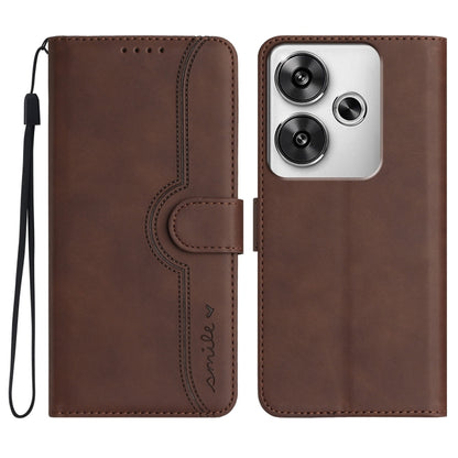 Heart Pattern Skin Feel Leather Phone Case, For Redmi Turbo 3 / Xiaomi Poco F6, For Redmi Note 13R Pro / Xiaomi Poco X6 Neo, For Redmi Note 12 Turbo / Xiaomi Poco F5