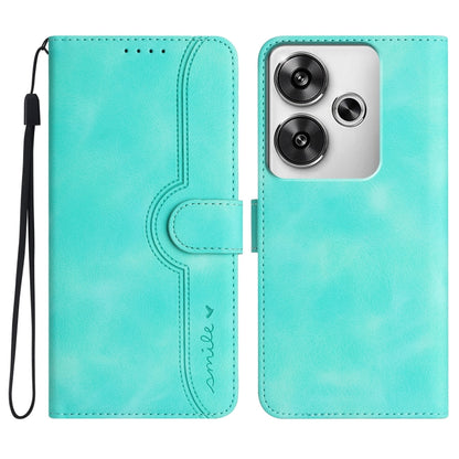Heart Pattern Skin Feel Leather Phone Case, For Redmi Turbo 3 / Poco F6, For Redmi Note 13R Pro / Poco X6 Neo, For Redmi Note 12 Turbo / Poco F5