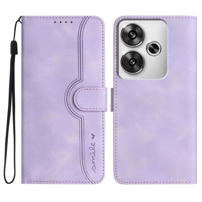 Heart Pattern Skin Feel Leather Phone Case, For Redmi Turbo 3 / Poco F6, For Redmi Note 13R Pro / Poco X6 Neo, For Redmi Note 12 Turbo / Poco F5