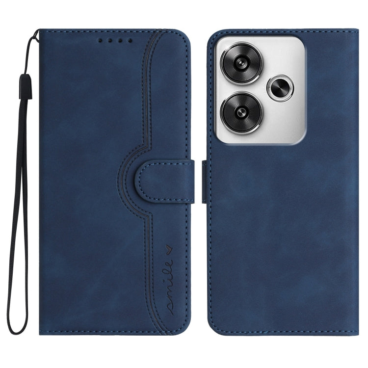 Heart Pattern Skin Feel Leather Phone Case, For Redmi Turbo 3 / Poco F6, For Redmi Note 13R Pro / Poco X6 Neo, For Redmi Note 12 Turbo / Poco F5