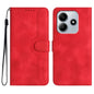 Heart Pattern Skin Feel Leather Phone Case, For Redmi Note 14 5G, For Redmi Note 14 Pro+ 5G, For Redmi Note 14 Pro 5G, For Xiaomi Redmi 13 4G