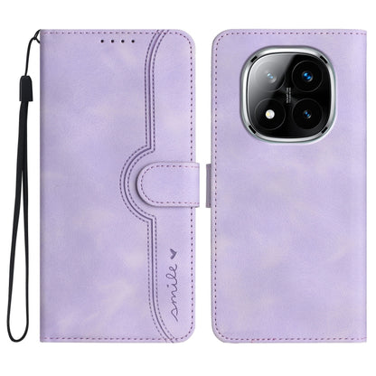 Heart Pattern Skin Feel Leather Phone Case, For Redmi Note 14 5G, For Redmi Note 14 Pro+ 5G, For Redmi Note 14 Pro 5G, For Xiaomi Redmi 13 4G