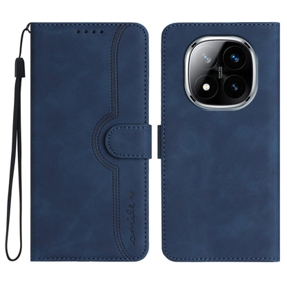 Heart Pattern Skin Feel Leather Phone Case, For Redmi Note 14 5G, For Redmi Note 14 Pro+ 5G, For Redmi Note 14 Pro 5G, For Xiaomi Redmi 13 4G