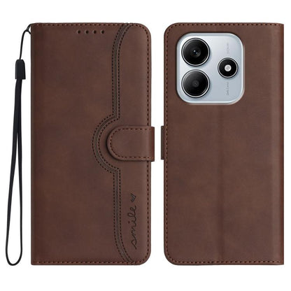 Heart Pattern Skin Feel Leather Phone Case, For Redmi Note 14 4G 164.84mm, For Redmi Turbo 4 / Xiaomi Poco X7 Pro, For Redmi Note 14 Pro 4G, For Redmi Note 14 4G 163.25mm