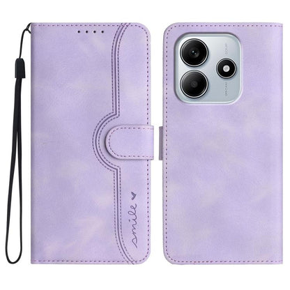 Heart Pattern Skin Feel Leather Phone Case, For Redmi Note 14 4G 164.84mm, For Redmi Turbo 4 / Xiaomi Poco X7 Pro, For Redmi Note 14 Pro 4G, For Redmi Note 14 4G 163.25mm