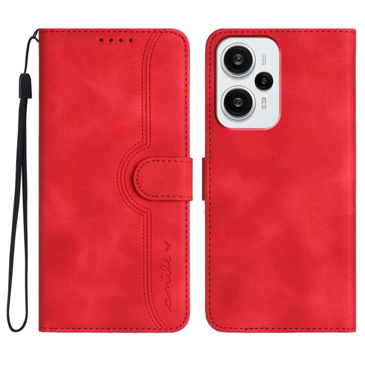 Heart Pattern Skin Feel Leather Phone Case, For Redmi Turbo 3 / Poco F6, For Redmi Note 13R Pro / Poco X6 Neo, For Redmi Note 12 Turbo / Poco F5