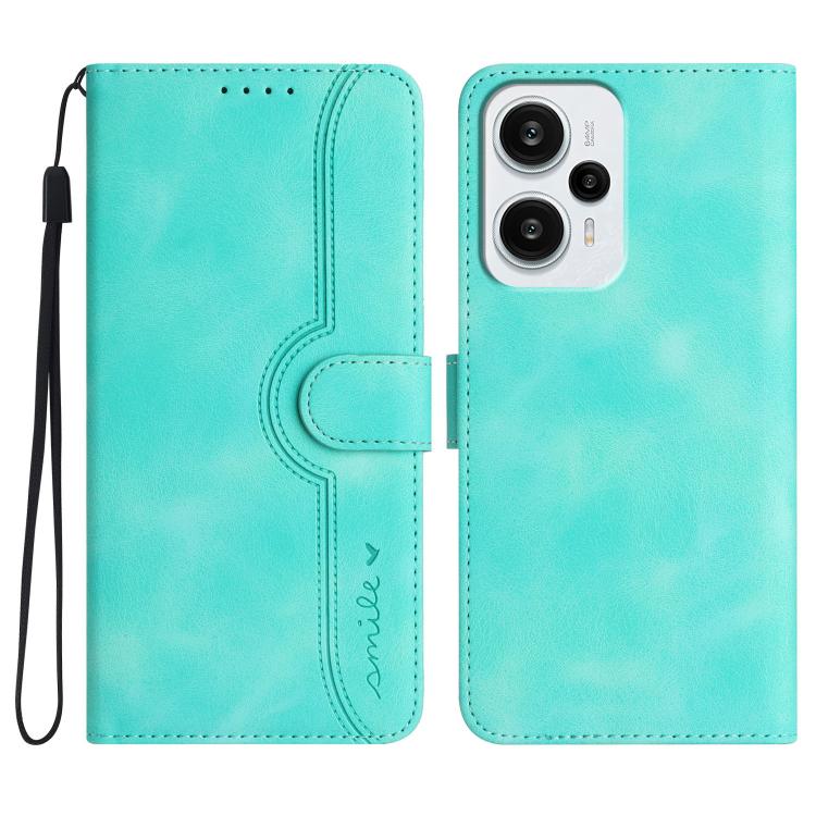 Heart Pattern Skin Feel Leather Phone Case, For Redmi Turbo 3 / Poco F6, For Redmi Note 13R Pro / Poco X6 Neo, For Redmi Note 12 Turbo / Poco F5