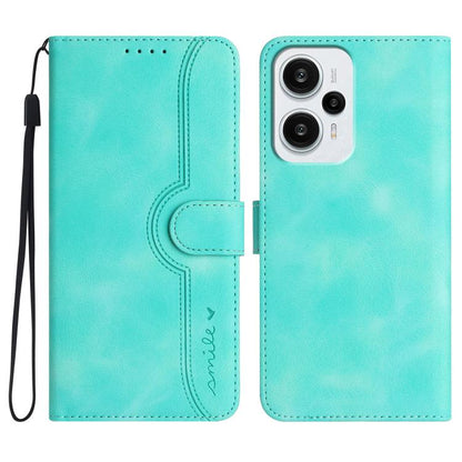 Heart Pattern Skin Feel Leather Phone Case, For Redmi Turbo 3 / Poco F6, For Redmi Note 13R Pro / Poco X6 Neo, For Redmi Note 12 Turbo / Poco F5