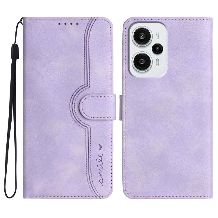 Heart Pattern Skin Feel Leather Phone Case, For Redmi Turbo 3 / Poco F6, For Redmi Note 13R Pro / Poco X6 Neo, For Redmi Note 12 Turbo / Poco F5