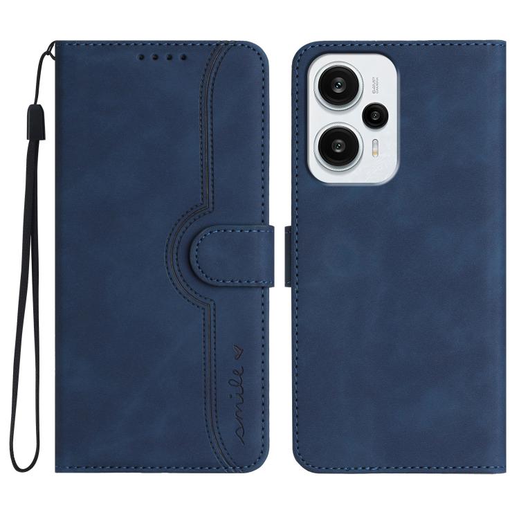 Heart Pattern Skin Feel Leather Phone Case, For Redmi Turbo 3 / Poco F6, For Redmi Note 13R Pro / Poco X6 Neo, For Redmi Note 12 Turbo / Poco F5