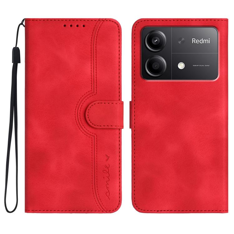 Heart Pattern Skin Feel Leather Phone Case, For Redmi Turbo 3 / Poco F6, For Redmi Note 13R Pro / Poco X6 Neo, For Redmi Note 12 Turbo / Poco F5