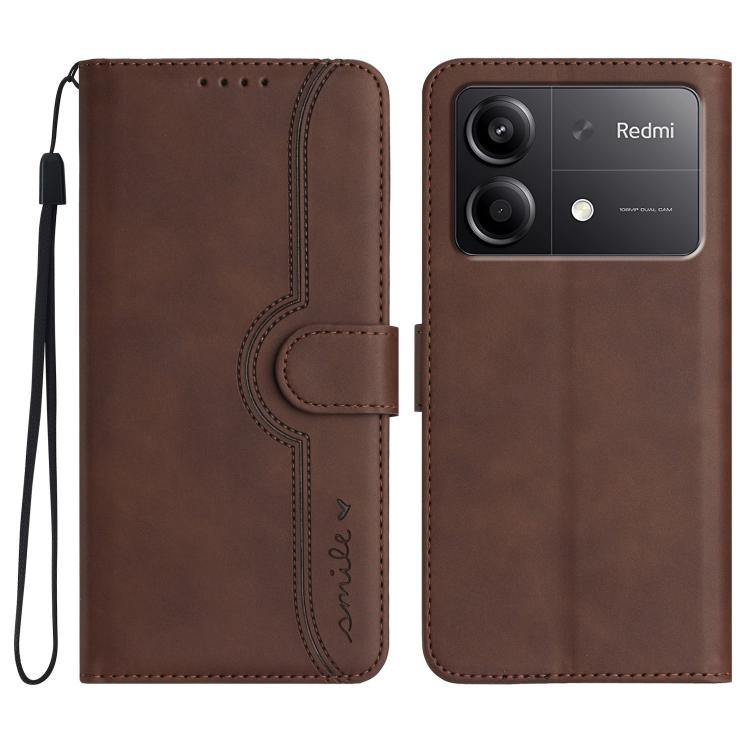 Heart Pattern Skin Feel Leather Phone Case, For Redmi Turbo 3 / Poco F6, For Redmi Note 13R Pro / Poco X6 Neo, For Redmi Note 12 Turbo / Poco F5