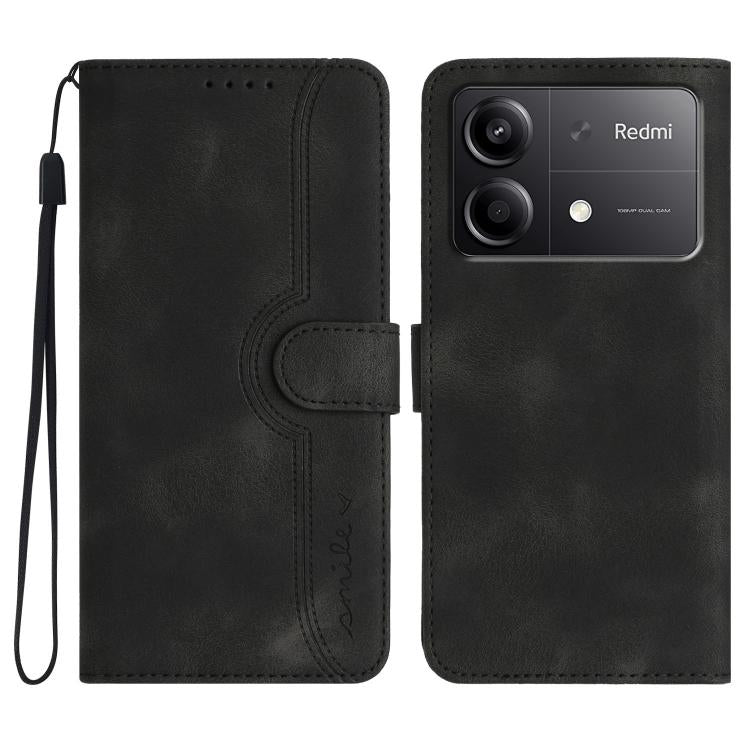 Heart Pattern Skin Feel Leather Phone Case, For Redmi Turbo 3 / Poco F6, For Redmi Note 13R Pro / Poco X6 Neo, For Redmi Note 12 Turbo / Poco F5