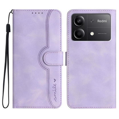 Heart Pattern Skin Feel Leather Phone Case, For Redmi Turbo 3 / Poco F6, For Redmi Note 13R Pro / Poco X6 Neo, For Redmi Note 12 Turbo / Poco F5