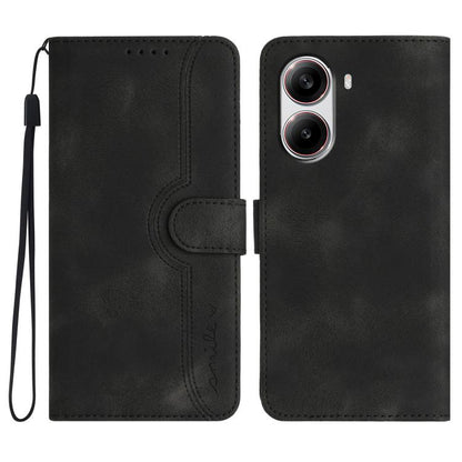 Heart Pattern Skin Feel Leather Phone Case, For Redmi Note 14 4G 164.84mm, For Redmi Turbo 4 / Poco X7 Pro, For Redmi Note 14 Pro 4G, For Redmi Note 14 4G 163.25mm