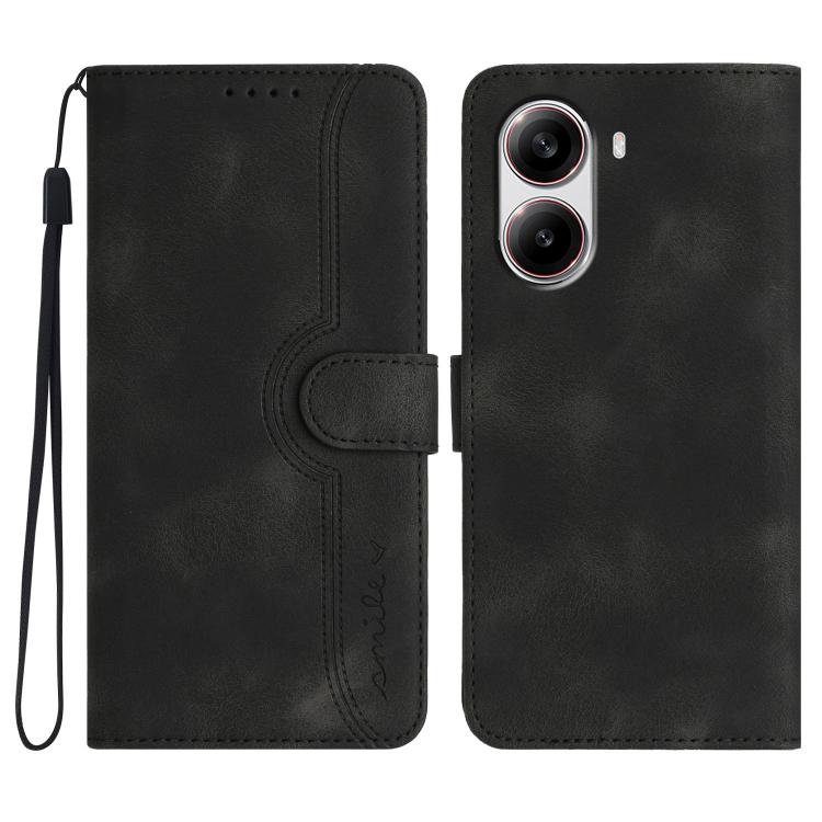 Heart Pattern Skin Feel Leather Phone Case, For Redmi Note 14 4G 164.84mm, For Redmi Turbo 4 / Xiaomi Poco X7 Pro, For Redmi Note 14 Pro 4G, For Redmi Note 14 4G 163.25mm