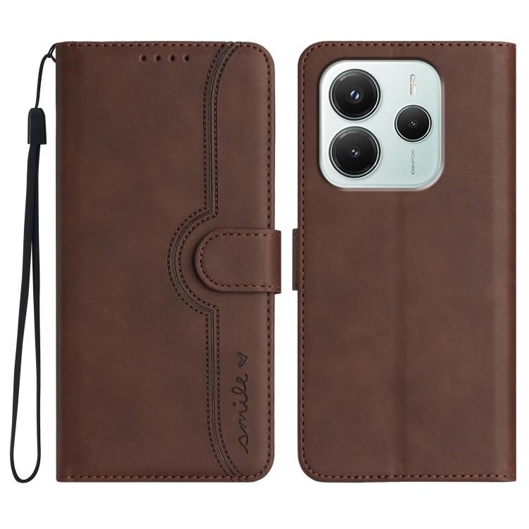Heart Pattern Skin Feel Leather Phone Case, For Redmi Note 14 4G 164.84mm, For Redmi Turbo 4 / Poco X7 Pro, For Redmi Note 14 Pro 4G, For Redmi Note 14 4G 163.25mm