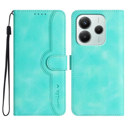 Heart Pattern Skin Feel Leather Phone Case, For Redmi Note 14 4G 164.84mm, For Redmi Turbo 4 / Xiaomi Poco X7 Pro, For Redmi Note 14 Pro 4G, For Redmi Note 14 4G 163.25mm
