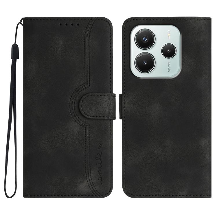 Heart Pattern Skin Feel Leather Phone Case, For Redmi Note 14 4G 164.84mm, For Redmi Turbo 4 / Xiaomi Poco X7 Pro, For Redmi Note 14 Pro 4G, For Redmi Note 14 4G 163.25mm