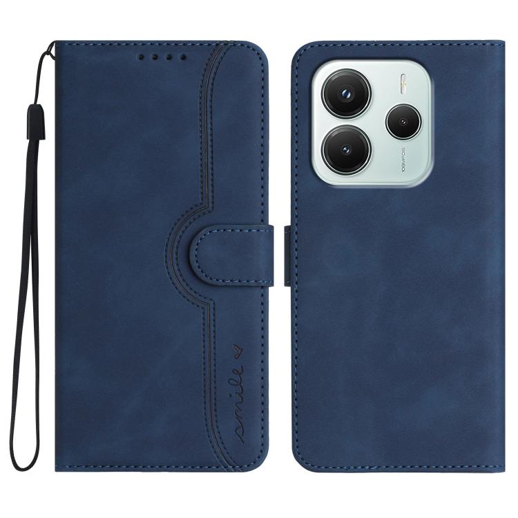 Heart Pattern Skin Feel Leather Phone Case, For Redmi Note 14 4G 164.84mm, For Redmi Turbo 4 / Xiaomi Poco X7 Pro, For Redmi Note 14 Pro 4G, For Redmi Note 14 4G 163.25mm