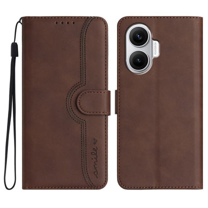 Heart Pattern Skin Feel Leather Phone Case, For Redmi Turbo 4 Pro / Xiaomi Poco F7, For Redmi A5 4G 171.7mm / Xiaomi Poco C71, For Redmi K80 Pro / Xiaomi Poco F7 Ultra, For Redmi K80 / Xiaomi Poco F7 Pro