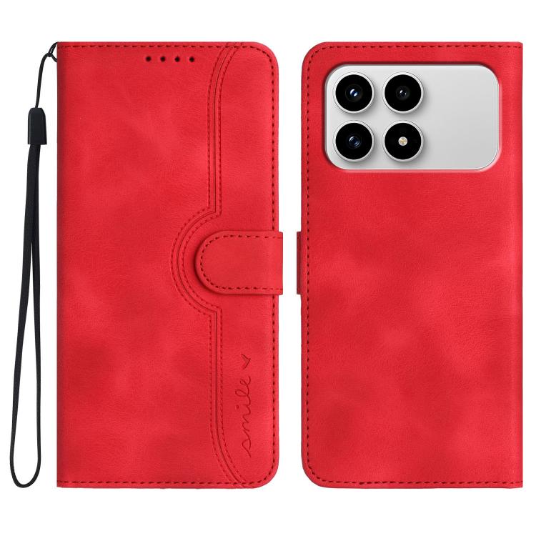 Heart Pattern Skin Feel Leather Phone Case, For Redmi Note 15 4G Global 164mm, For Redmi K90 / Xiaomi Poco F8 Pro 5G, For Redmi 15 5G Global / 15 4G SEA 169.5mm, For Redmi 15 5G / 4G EU 171mm